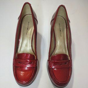 Bandolino Women's Metalic Red Block Heels Sz 8